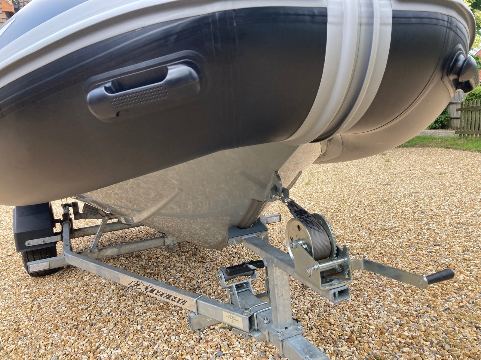 ZAR Mini LUX 14 aluminium hull on trailer
